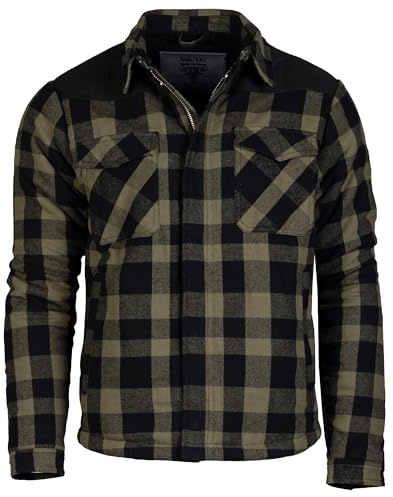Mil-Tec Blouson Noir Veste, Schwarz/Oliv, XXXL Homme