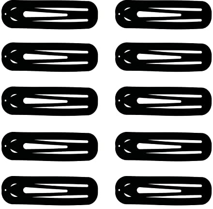 10 pinzas de metal para el cabello de 7 cm, antideslizantes, accesorios de peluquería para mujeres y niñas, color negro, ovalado