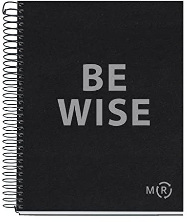 Miquelrius - Notizbuch Be Eco A5, 80 Blatt 90 g/m², Punkte, 1 Farbstreifen, fester Einband, Nachrichten, Anthrazit
