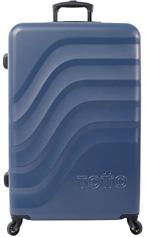 TOTTO - Maleta Rígida Grande, Modelo Bazy, 51.8 x 78.8 x 30 cm, Capacidad 120L, Alta Resistencia a Impactos, Ruedas 360º, Manija Telescópica, Correas de Compresión Internas, Candado TSA, Azul Oscuro