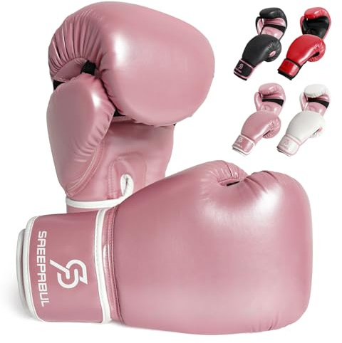 SAEEPABUL S200 Boxing Gloves for Men and Women Suitable for Boxing Kickboxing Mixed Martial Arts Maui Thai MMA Heavy Bag Fighting Training Pink, 10oz