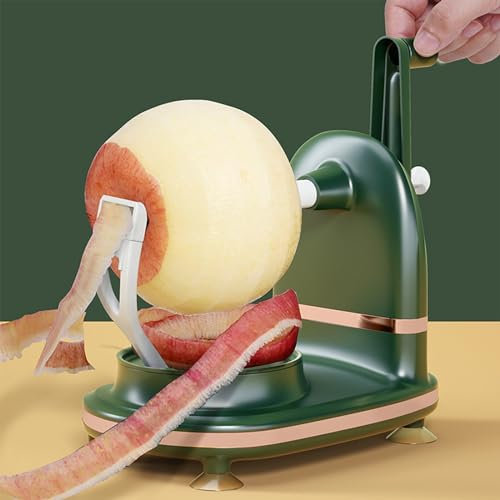 Sbuccia Mela, Manuale Rotante Pela Mele con Manovella, Acciaio Inossidabile e ABS Professionale Frutta Pela per Mele, Cachi, Pere, Casa, Cucina