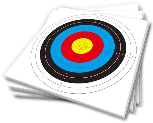 20 Stück Bullseye Bogenschießen Zielscheiben, Bogenschießen Standard Ziele Papier 10 Ringe Bogenschießen Ziel Gesicht für Jagdschießen Training Praxis(62x62cm)