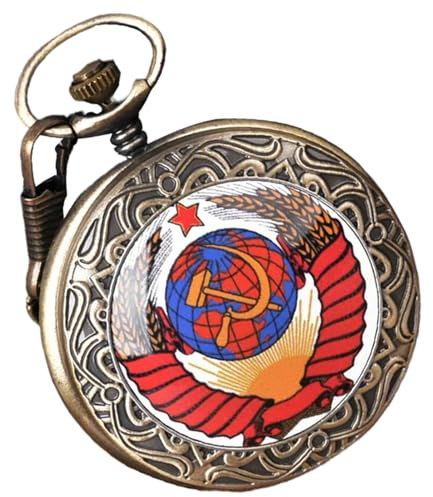 Fickur klocka, fickur för män - skärikonen hamrar arabiska siffror vintage klocka - modetillbehör, pentagram vete klocka präglad för män