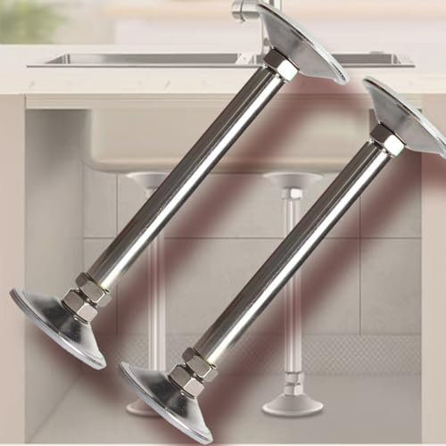 GZKDKZB Pieds de Support d'évier en Acier Inoxydable, Supports de lavabo sous Plan réglables, poteaux de Support d'évier de Cuisine télescopiques, kit de réparation d'évier de Salle de bai