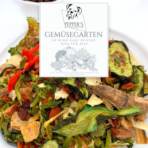 Pepper's Manufaktur Potager – Complément Barf pour Chiens sans Céréales et sans Gluten, Légumes Secs Sélectionnés pour Une Alimentation Variée et Riche en Fibres (500 g)