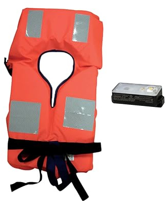 Klovoo Kit de chalecos salvavidas 150N, juego completo con luz LED SOLAS, homologados para navegación de más de 6 millas, para barco y bote inflable (4)
