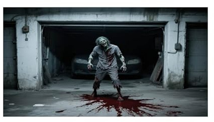 Striscione Garage di Halloween, 2,4 x 2,1 m, copertura per porta di garage di Halloween,banner di tela di sfondo di Halloween appeso,decorazioni per feste di Halloween (E)