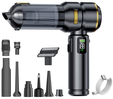 Mini Aspirador de Mano – 24000pa Mini Aspirador Sin Cable para Auto, para PC, Casa, Cocina, Ranuras, Rincones, Aspirador de Mano, Puede Servir Como Bomba de Aire y Ventilador de Polvo, 6000mAh