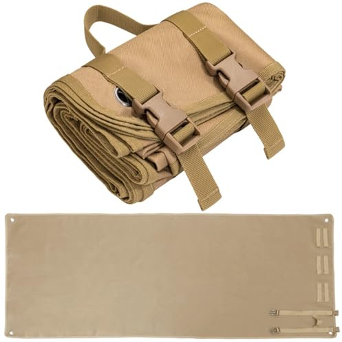 Rwigeboo Skjutmatta, 183 x 76 cm vattentät Oxford-tyg, bärbar hopfällbar tältmatta med handtag och spänne, picknickfiltar för vandring camping utomhus