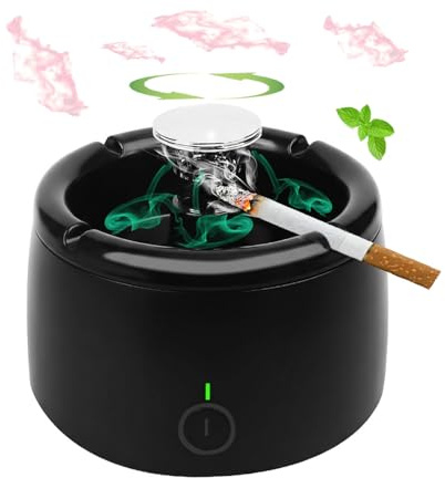 Smokeless Ashtray Indoor,Smoke Removing Ashtray for Home, Office, Car, Indoor and Outdoor Use Clean Air