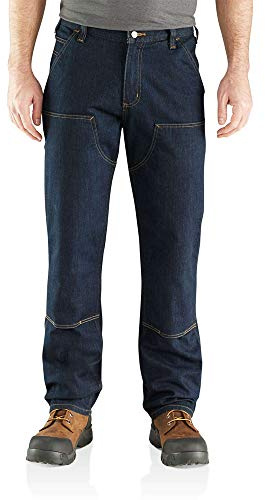Carhartt Men's Relaxed Straight Rugged Flex Double-Front Denim Dungaree, Erie, W32 x L32