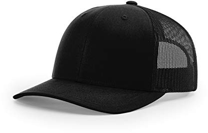 RICHARDSON Black 112 Mesh Back Trucker Cap Snapback Hat