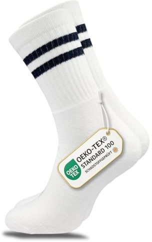 GAWILO tennisstrumpor för män (8 par) | Sportstrumpor med frottésula | Retrostrumpor med förstärkt häl och fotspets