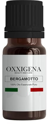 Oxxigena - Olio Essenziale di Bergamotto - 10 ml - Made in Italy - Puro al 100%, Naturale, Vegano, senza OGM - Ideale per Aromaterapia, Miscele da Massaggio