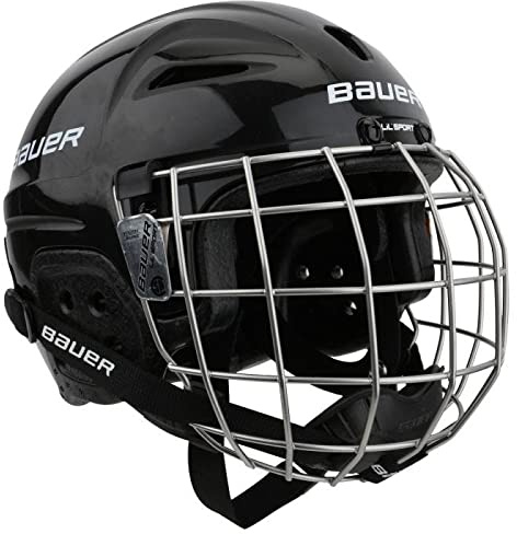 Bauer Hockey Lil Sport Hockey Helmet Combo with Face Mask Cage (Black)