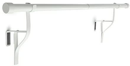 PortePole - Extendable Door Curtain Pole - 70-120cm - No DIY, Easy Fit, Over Door Curtain Bar (White)
