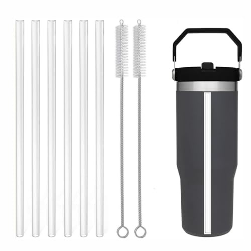 Stanley IceFlow 30oz Replacement Straws - Reusable Clear Straws with Cleaner Brush