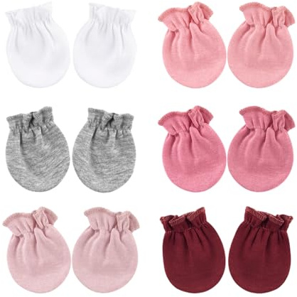 DRESHOW Guantes para Bebés Recién Nacidos Guantes de Algodón que No Se Rayan para 0-6 meses