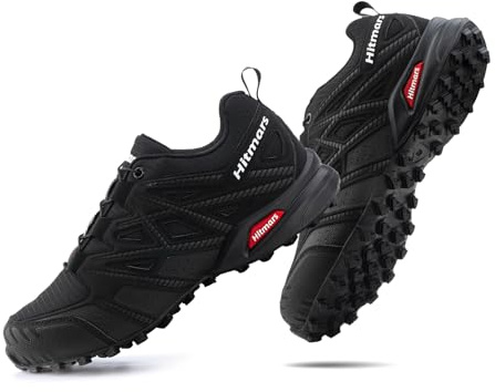 Hitmars Chaussure de Trail Homme Femme Chaussure de Randonnée Basses Basket Trail Running de Trekking Respirant Antidérapant Marche Multisports Unisexe Noir EU 43