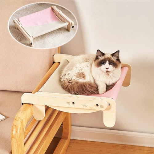 TOTHDATE Lit pour chat pour rebord de fenêtre, hamac, rebord de fenêtre, chat à suspendre, lit pour chat, chauffage pour côté de lit de fenêtre, chauffage au sol, tiroirs, rose