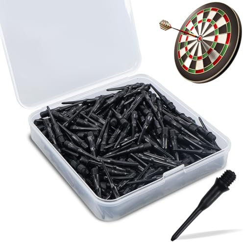 KXVXXV Dartspitzen Kunststoff Dart Spitzen Soft Ersatzspitze Nicht Leicht zu Brechen und Stabil 200 Stück Schwarz für Dartpfeile mit Kunststoffspitze