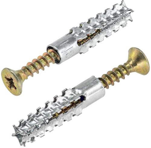 Lot de 60 chevilles à expansion en métal pour murs en béton, murs creux