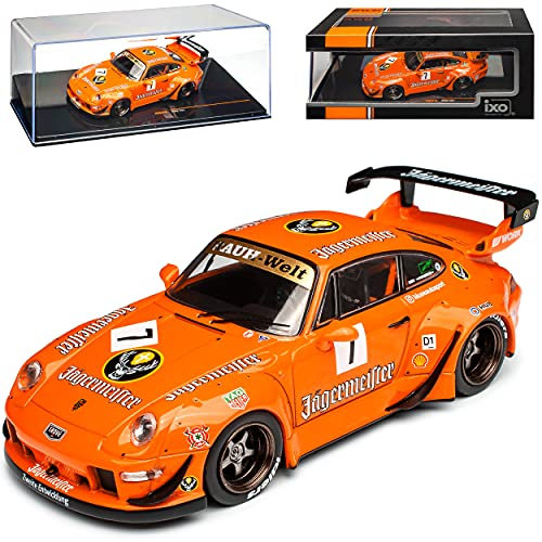 IXO Porsche 911 993 Coupe Orange RWB Rauh Welt 1993-1998 1/43 Modell Auto mit individiuellem Wunschkennzeichen