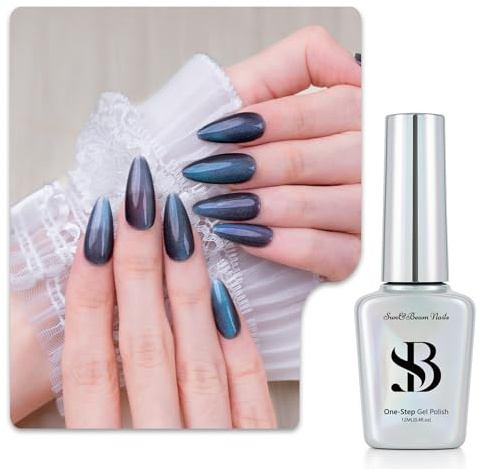 Sun&Beam Nails One-Step Gel Polish 3-in-1 Cat Eye 12ml｜No Base or Top Coat Needed｜UV Light Recommended｜Easy Removal (#738 Aurora Shadow)