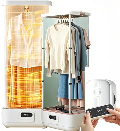 ITETONE Secadora de Ropa eléctrica, Plancha automática, Armario de Vapor, Plancha de Ropa Plegable, Plancha de Vapor Vertical inalámbrica automática de 900 W, Ropa y Telas.