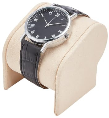 PH PandaHall - Cojín de presentación de reloj de piel de microfibra, soporte simple, color beige, almohada para hombre, mujer, almacenamiento de colección, decoración para el hogar, perímetro 20 cm