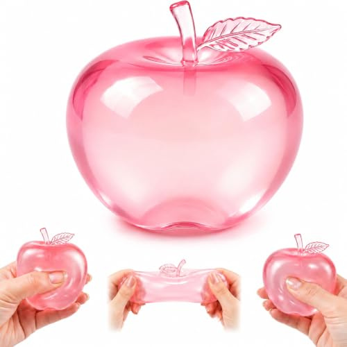 Apple Squishy, Squishy Apple Fidget for Stress Relief and Focus, Soft Squishie Desk Companion for Office and Home Relaxation, Portable Pink Apple Shape Design for Adults