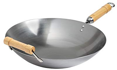 Joyce Chen J20-1140 Classic Series Carbon Steel Wok, 5 quarts, Punch Pink/Ultra Blue