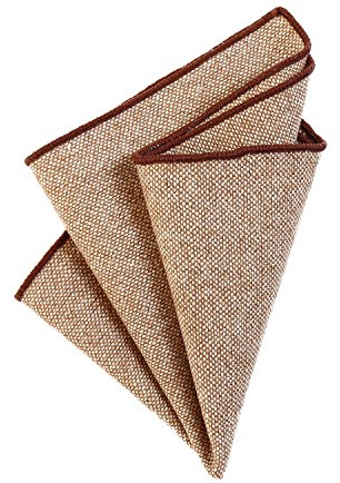 DonDon Herren Einstecktuch Taschentuch 23 x 23 cm zum selber falten aus Baumwolle Tweed Style einfarbig hellbraun