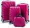 R.Leone Valigia da 1 Fino a Set 4 Trolley Rigido grande, medio, bagaglio a mano e beauty case 8 ruote in ABS 2092 (Fucsia, XS Beauty case)