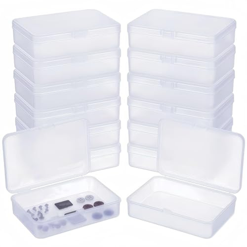 LJY 12 Pezzi Scatola di Plastica Abrasivo con Coperchio (11,5x8,5x2,8 cm) – Scatola Trasparente per Accessori Diamond Painting e Perline, Contenitore Rettangolare Vuoto, Organizer Fai-da-Te