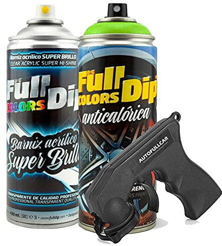 AutoFullCar Lot de 2 flacons de peinture acrylique anti-chaleur pour étriers de frein Vert citron brillant 400 ml