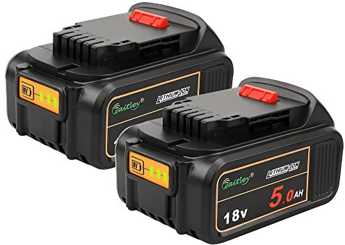 2-Pack Power Elektro DCB184 18V 5.0Ah Replacement XJ Battery Compatible with Dewalt DCB200 DCB180 DCB181 DCB182 DCB201 DCB200-2 Lithium Ion Battery 18 Volt MAX XR Tools