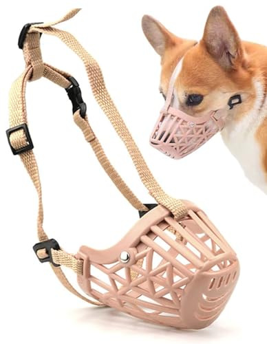 Dog Muzzle, Humane Design Breathable Dog Panting and Drinking Adjustable, Padded, Dog Training Muzzle for Small Medium Large Dogs, Prevent Biting, Wildlife Scavenging (XS)
