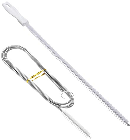 Cepillo de Limpieza de Fregadero y Cepillo Largo Flexible, Herramienta de Desbloqueo de Serpiente, Gancho de Limpieza de Alcantarillado