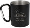 Spruchreif | Tasse en acier inoxydable avec anse à mousqueton en noir mat | Incassable | Tasse de camping | Gadgets d'extérieur | Cadeau pour camping-car | Cadeau de camping