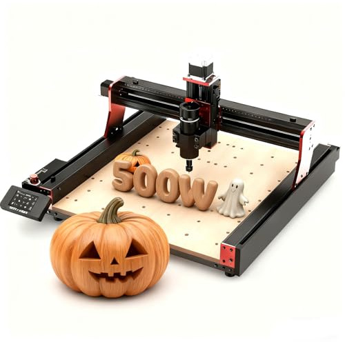Twotrees CNC Router Machine TTC450 Pro, CNC Spindle Motor Kit 500 W, CNC Machine GRBL Control Engraving Machine Router Working Area 460 x 460 x 80 mm for Engraving Cutting MDF Acrylic Solid Wood