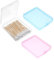 COMNICO Contenitore per bastoncini di cotone da viaggio, 3 pezzi Qtip dispenser per elastici per capelli, portatile, mini scatola per il bagno, accessori da viaggio, dispenser per filo interdentale