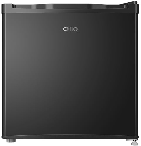 CHIQ Mini Bar Kühlschrank 46 L, Mini Kühlschrank, EEK D, Temperaturregelung, 63 kWh/Jahr, Sehr Leise 37dB, Kühlschrank klein, wechselbarer Türanschlag, Schwarz, CSD46D4D