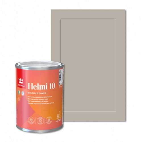 TIKKURILA Helmi 10 Matt Paint for Kitchen Cupboards, Furniture & MDF | Durable Interior Wood Finish - 1L Claystone V486