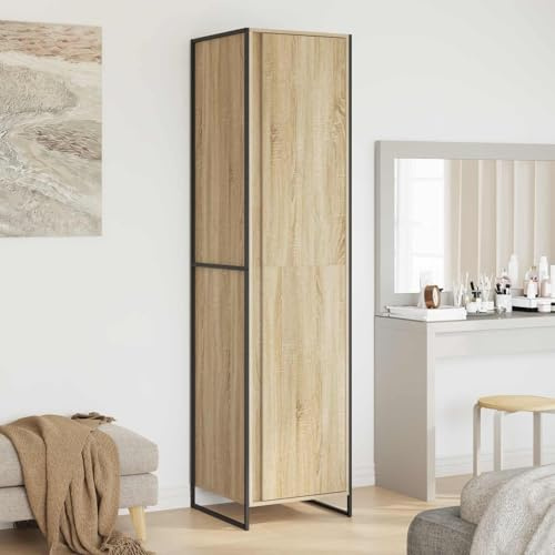 Mimdixy Bedroom Wardrobes Wardrobe Closet, armario de almacenamiento con puerta 2 piezas Sonoma 50 x 50 x 200 cm, material de madera, armario armario para interior y exterior