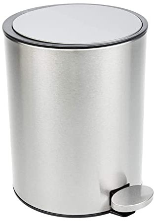 Bamodi Kosmetikeimer Edelstahl 3l - Badezimmer Mülleimer mit Softclose-System Zum Verlieben - Badeimer Absenkautomatik gebürstet - Edelstahl-Mülltonne mit herausnehmbarem Inneneimer (Silber)