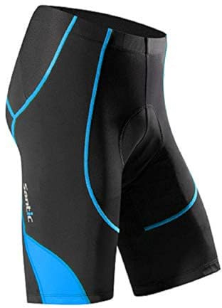 Santic Cycling Men's Shorts Biking Bicycle Bike Pants Half Pants 4D Coolmax Padded Blue 3XL