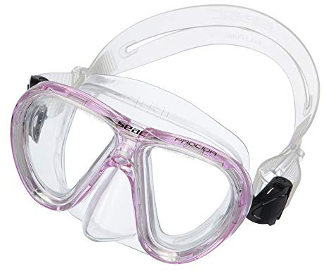 SEAC Procida, Masque de Natation et de Snorkeling pour Enfants, Deux Vitres en Verre Trempé