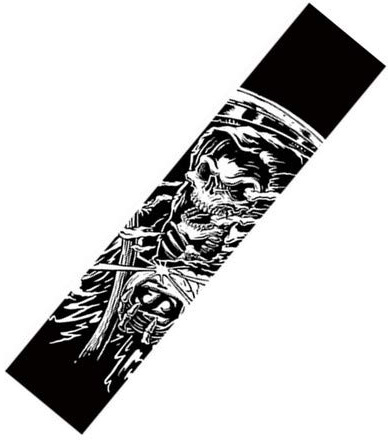 Rayauto 117 x 25 cm sport utomhus skateboard longboard dansande bräda dubbel vippbräda Penny Cruiser Board vattentät diamantgrepptejp ark klistermärke däck sandpapper (skalle)